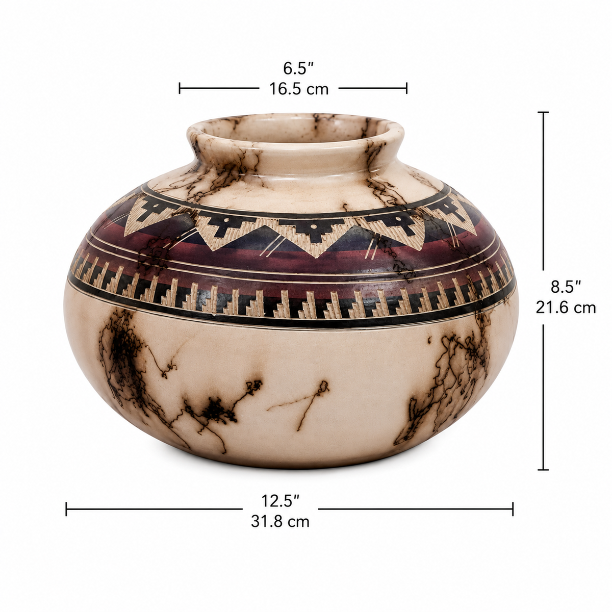Geometric Pattern Ceramic Pottery Vase