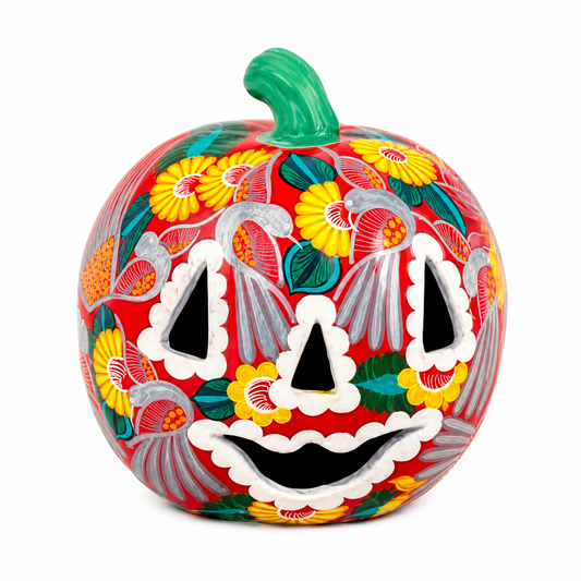 Hand Painted Pumpkin Face Tabletop Decoration