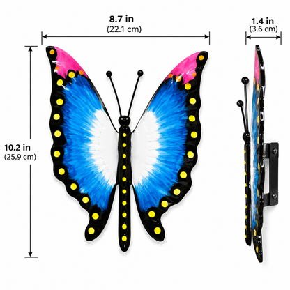 Hand Painted Metal Butterfly Wall Decor