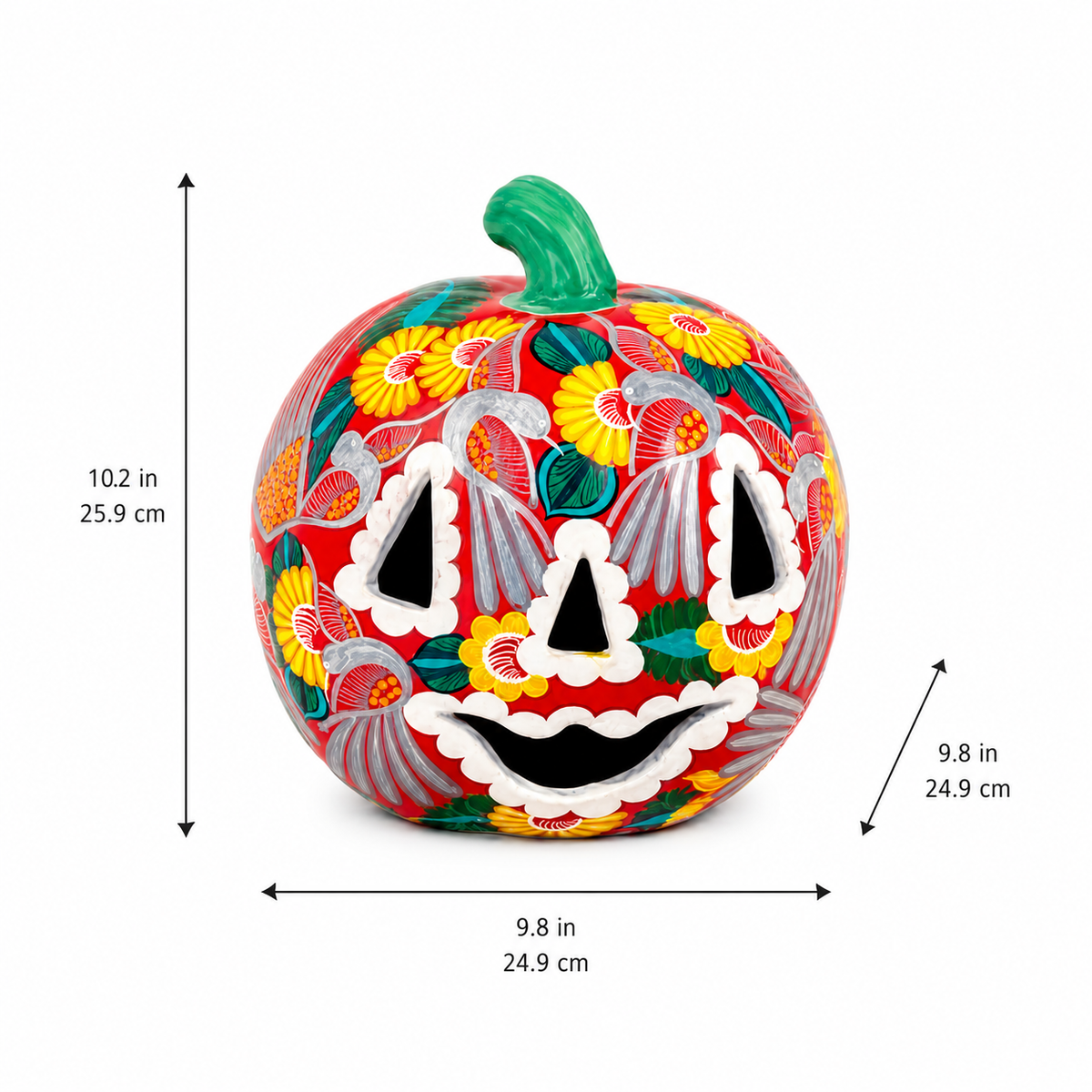 Hand Painted Pumpkin Face Tabletop Decoration