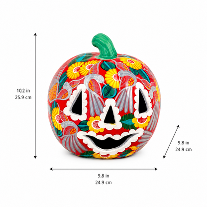 Hand Painted Pumpkin Face Tabletop Decoration